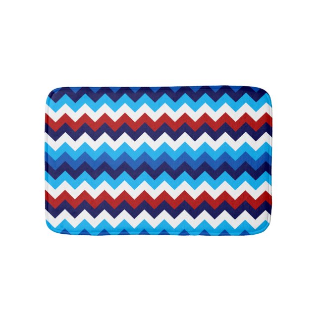 Niedlich Red White Blue Chevrons Small Bath Mat Badematte (Vorderseite)