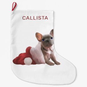 Niedlich Red White Bulldog Weihnachtsmannmütze Wei Großer Weihnachtsstrumpf