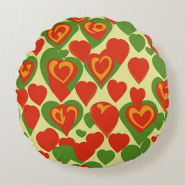 Niedlich Reggae Mini Herzmuster Rundes Kissen