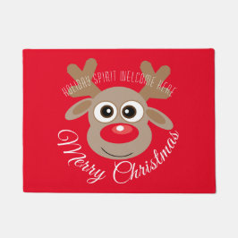 Niedlich Reindeer Cartoon Weihnachts-Rotes Skript Fußmatte