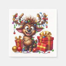 Niedlich Reindeer Cocktail Napkin