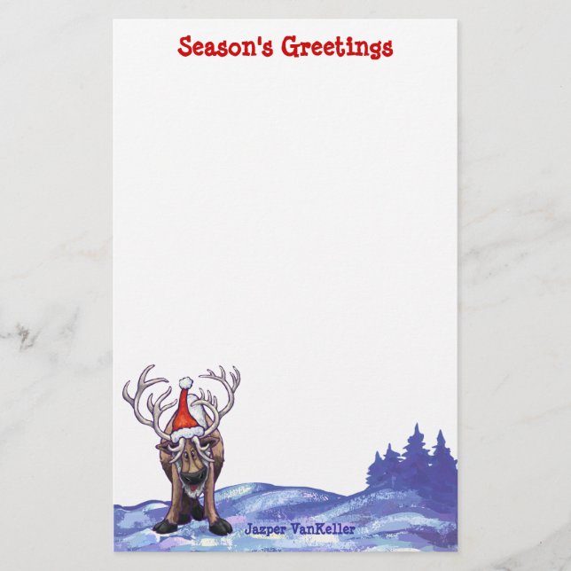 Niedlich Reindeer Holiday Stationery Briefpapier (Vorderseite)