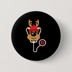 Niedlich Reindeer Nurse Button