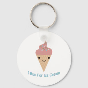 Niedlich renne ich auf Eis Schlüsselanhänger