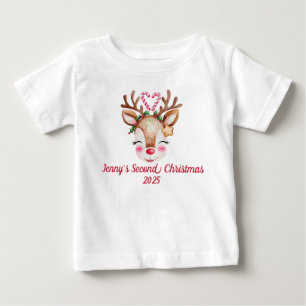 Niedlich Rentier 1./2./3./4. Weihnachtsmann person Baby T-shirt