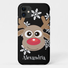 Niedlich Rentier Cartoon Weihnachtsspass Schwarz-w