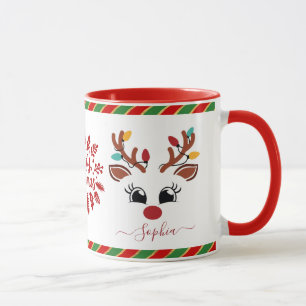 Niedlich Rentier Weihnachtskids Heiße Schokolade Tasse
