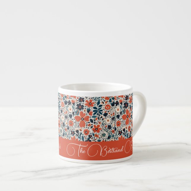 Niedlich Retro Autumnal Florals gesegnet und dankb Espressotasse (Vorderseite Rechts)