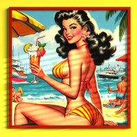 Niedlich Retro Bikini Girl