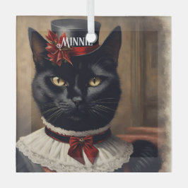 Niedlich Retro Black Cat Christmas Ornament Aus Glas