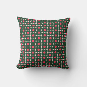 Niedlich Retro Blume Muster Weihnachten Rosa Grün Kissen