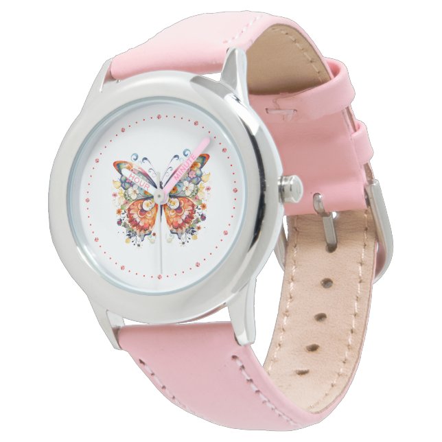 Niedlich Retro-Butterfly Armbanduhr (Schrägansicht)