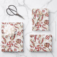 Niedlich Retro Festive Candy Cane Lollipops Muster