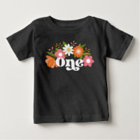 Niedlich Retro-Floral One | Baby's First Birthday