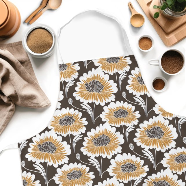 Niedlich Retro Floral Womens Schürze (Get creative in the kitchen with our cute Floral Woman's apron! )