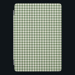 Niedlich Retro Green Gingham Kariertes Muster iPad Pro Cover<br><div class="desc">Niedlich Retro Green Gingham Kariert Pattern Fall</div>