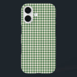 Niedlich Retro Green Gingham Kariertes Muster iPhone 16 Hülle<br><div class="desc">Niedlicher Retro Green Gingham Kariertes Muster TelefonCase</div>