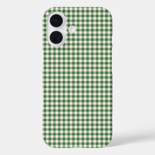 Niedlich Retro Green Gingham Kariertes Muster iPhone 16 Hülle