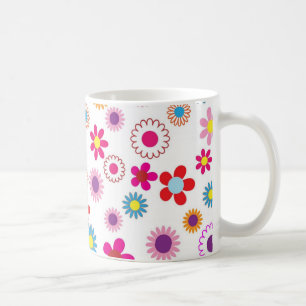 Niedlich Retro Groovy Daisy Farbiges Muster für Bl Kaffeetasse