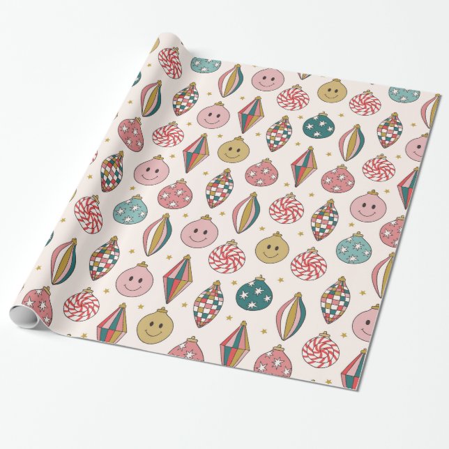 Niedlich Retro Groovy Geschenkpapier (Ungerollt)