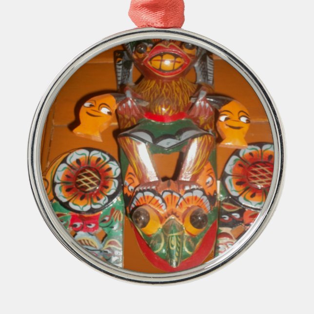 Niedlich Retro Halloween Bash Hakuna Matata Party  Silbernes Ornament (Vorne)