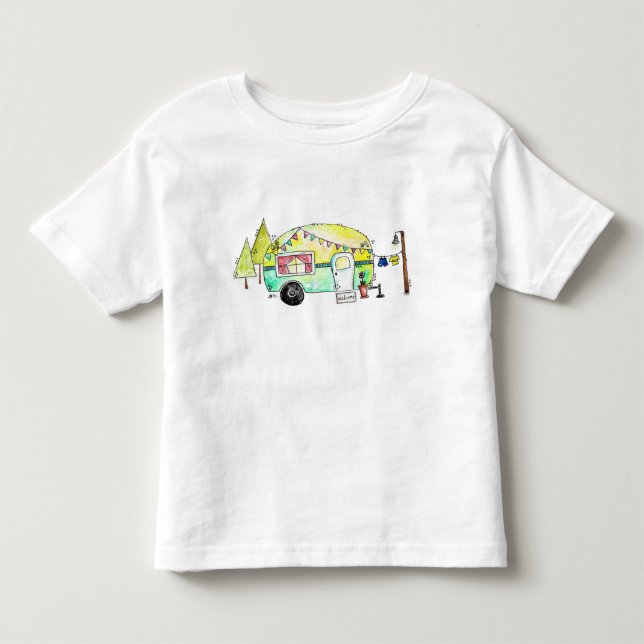 Niedlich Retro Happy Camper Kleinkind T-shirt (Vorderseite)