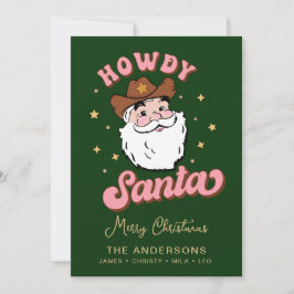 Niedlich Retro Howdy Santa Cowboy Texas Christmas  Einladung