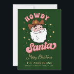 Niedlich Retro Howdy Santa Cowboy Texas Christmas  Einladung<br><div class="desc">Niedliche Retro Howdy Santa Cowboy Texas Weihnachtsgrußkarte - einfach mit Ihrem Thex und Foto anpassen</div>