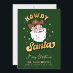 Niedlich Retro Howdy Santa Cowboy Texas Christmas  Einladung<br><div class="desc">Niedliche Retro Howdy Santa Cowboy Texas Weihnachtsgrußkarte - einfach mit Ihrem Thex und Foto anpassen</div>