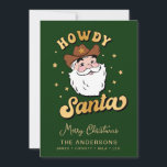 Niedlich Retro Howdy Santa Cowboy Texas Christmas  Einladung<br><div class="desc">Niedliche Retro Howdy Santa Cowboy Texas Weihnachtsgrußkarte - einfach mit Ihrem Thex und Foto anpassen</div>