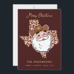 Niedlich Retro Howdy Santa Cowboy Texas Christmas  Einladung<br><div class="desc">Niedliche Retro Howdy Santa Cowboy Texas Weihnachtsgrußkarte - einfach mit Ihrem Thex und Foto anpassen</div>