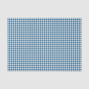 Niedlich Retro Navy Blue Gingham Kariertes Muster  Seidenpapier
