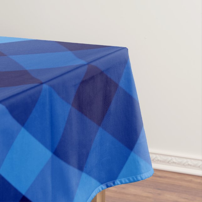 Niedlich Retro Ocean Blue Kariert Large Tableclout Tischdecke (Beispiel)