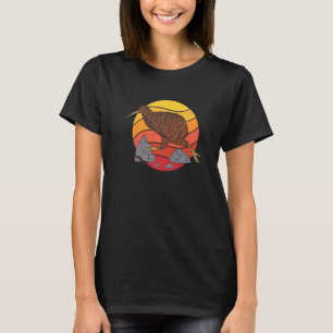 Niedlich Retro Old School Neuseeland Kiwi Bird Run T-Shirt