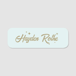 Niedlich Retro Pastell Blue Namensschild