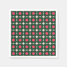 Niedlich Retro Pop Blume Muster Grün Rosa Weihnach