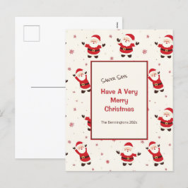 Niedlich Retro Santa Weihnachten Postkarte