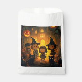 Niedlich Retro Vintage Halloween Kids Hexenkatze Geschenktütchen