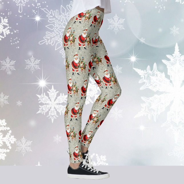 Niedlich Retro Weihnachten und Weihnachten des Rei Leggings (Von Creator hochgeladen)
