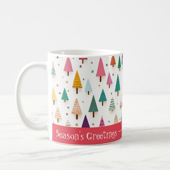 Niedlich Retro Weihnachtsbaumen Kaffeetasse (Links)