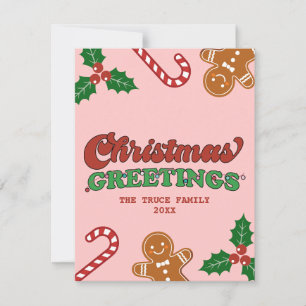 Niedlich Retro Weihnachtsgrüße Feiertagskarte