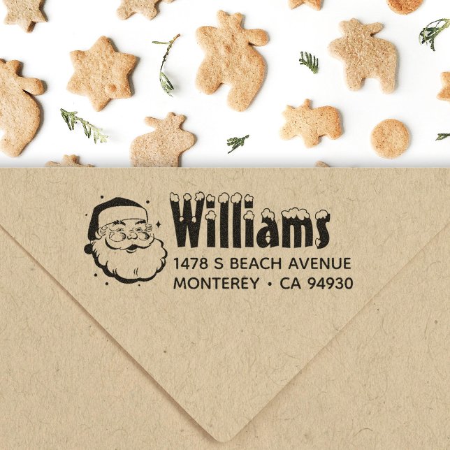 Niedlich Retro Weihnachtsmann Rücksendeadresse Permastempel (Von Creator hochgeladen)