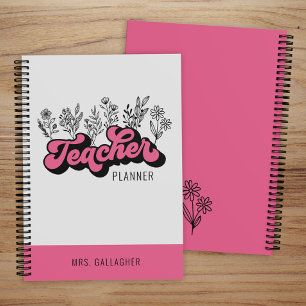 Niedlich Retro Wildblume Boho Lehrer Planer