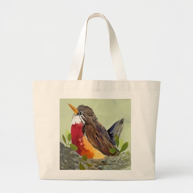 Niedlich Robin Tote Bag Jumbo Stoffbeutel (Vorne)