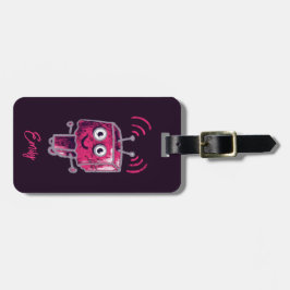 Niedlich Robot Grunge Pink Girl Gepäckanhänger