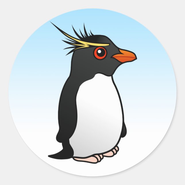 Niedlich Rockhopper Penguin Runder Aufkleber (Vorderseite)