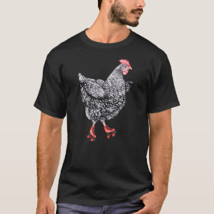 Niedlich Roller Skaten Chicken Barred Rock Hen Rol T-Shirt