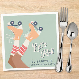 Niedlich Roller Skaten Geburtstagsparty Serviette