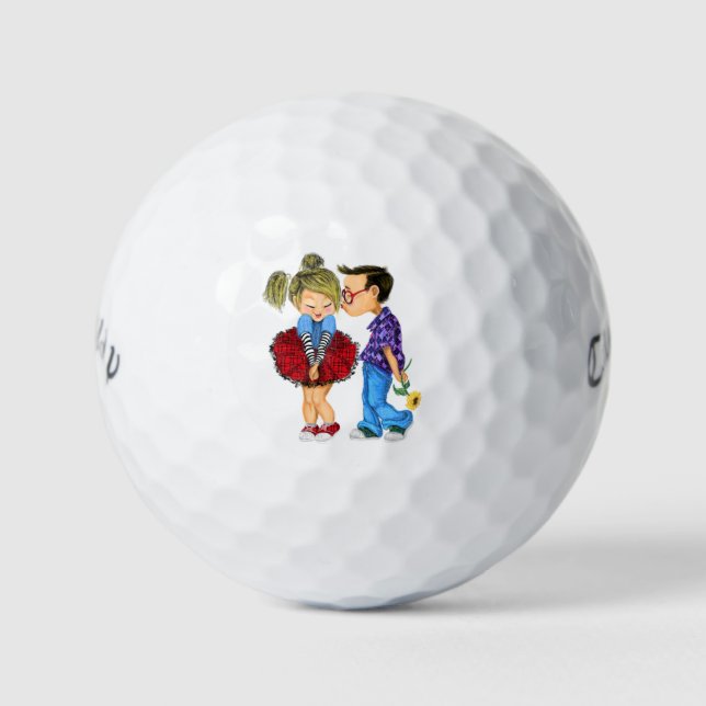 Niedlich Romantische Couple-Golf-Balls-Geschenk Golfball (Vorderseite)