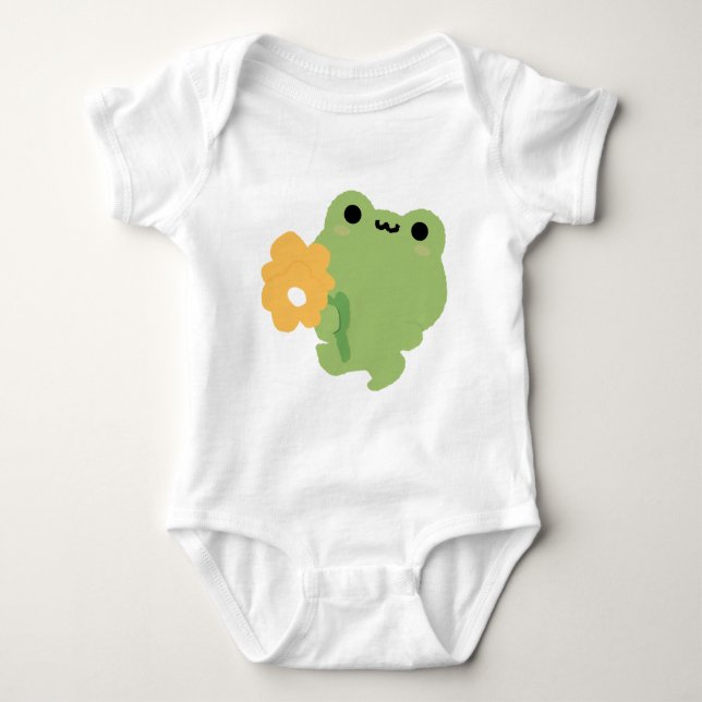 Niedlich-Romantischer Frosch Baby Strampler (Vorderseite)